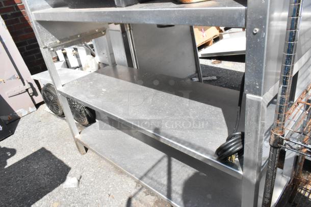 Metal 6 Tier Shelving Unit, sturdy design, good condition, spacious shelves, suitable for industrial or garage use.