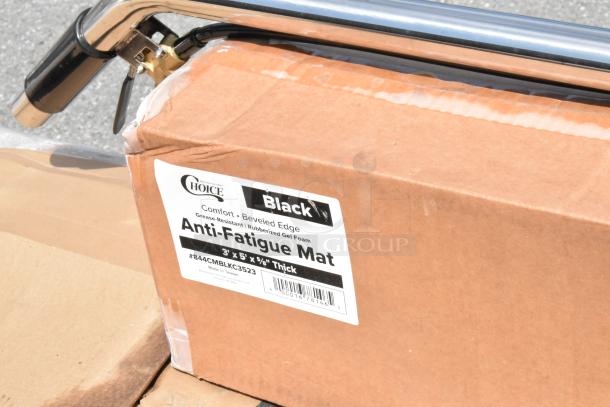 Choice Anti-Fatigue Mat, 3' x 5', black, grease-resistant, beveled edge, 5/8" thick, label details on box.