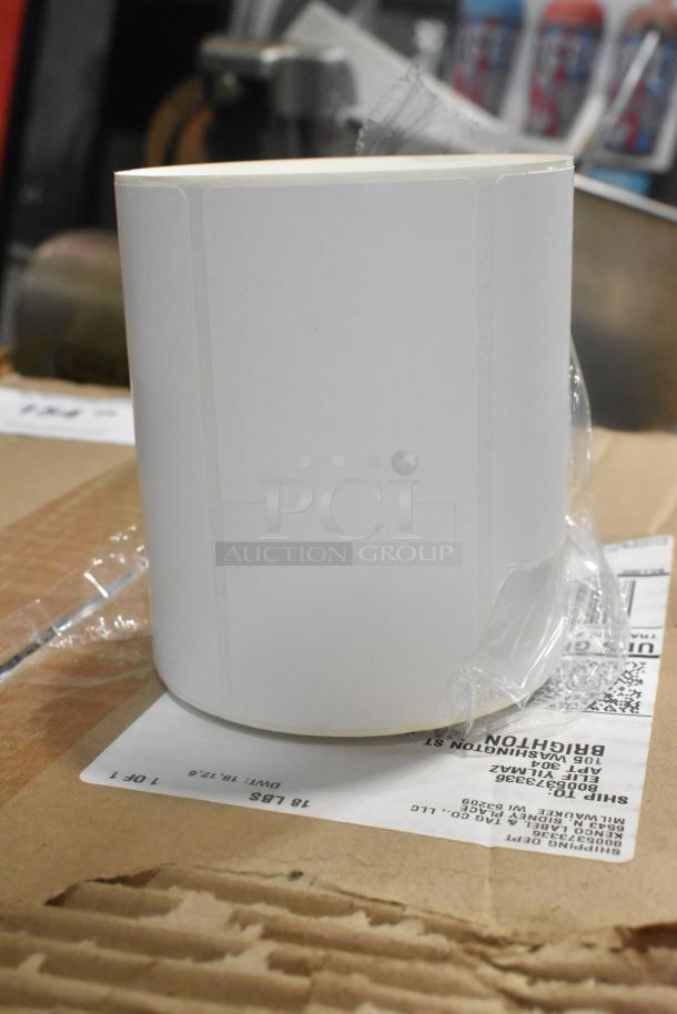 Box of brand new thermal receipt printer rolls, sealed in plastic. Appears unused and in excellent condition.