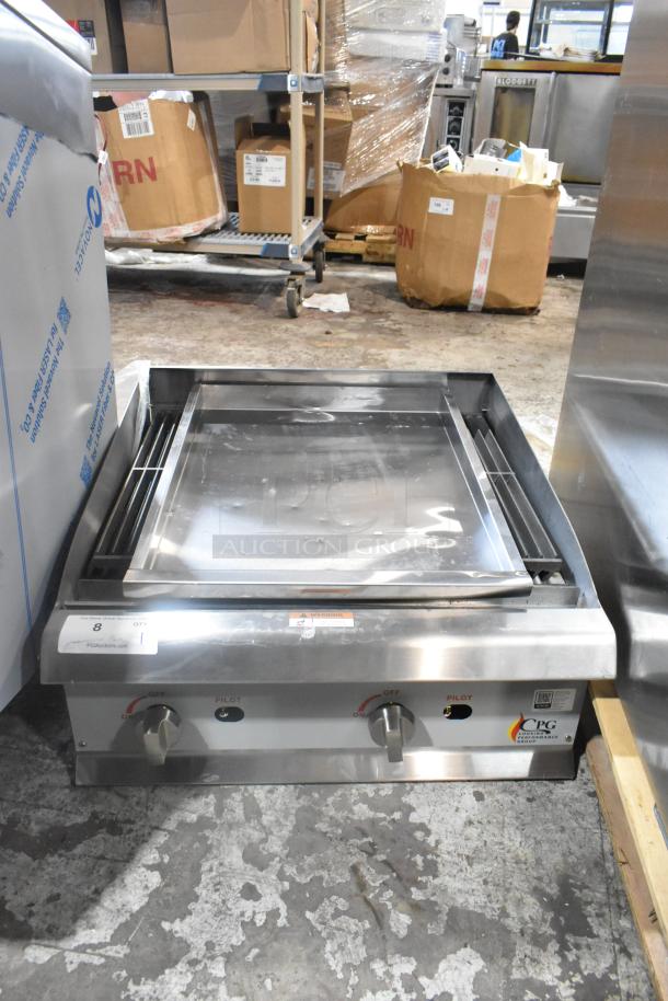 Brand new 2025 Cooking Performance Group 24" gas charbroiler, model 351CRCPG24NL, 80,000 BTU, countertop, radiant heat.