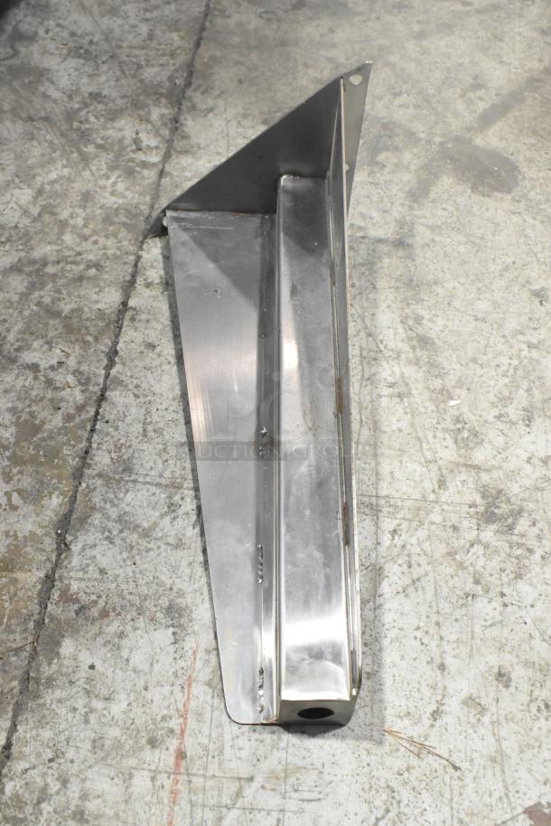 Brand new convection oven leg, stainless steel, part of a set of 9. Unused, in original packaging.
