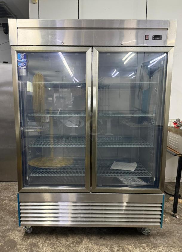 GREAT! DUKERS Two Section Reach In Refrigerator, (2) Left/Right Hinge Glass Doors - Image 1 of 6