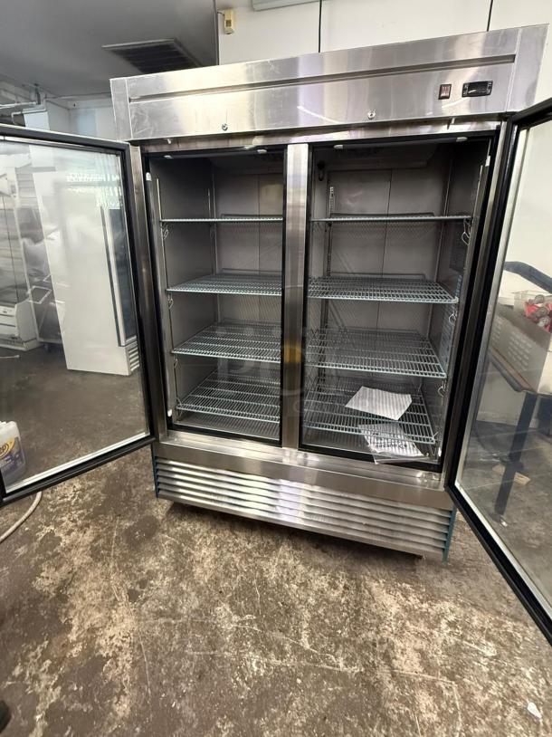 GREAT! DUKERS Two Section Reach In Refrigerator, (2) Left/Right Hinge Glass Doors - Image 2 of 6