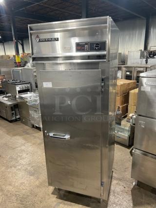 Victory Commercial Stainless Steel Solid Single Door Reach In Freezer! Model: FS-1D-S7-FW SN: D0499258! 115V 1 Phase! On Legs! - Item #1195355