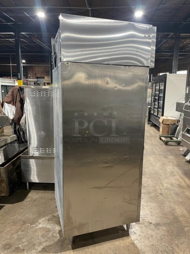 Victory Commercial Stainless Steel Single Door Reach-In Freezer, Model FS1DS7FW, on legs, 115V, used condition.