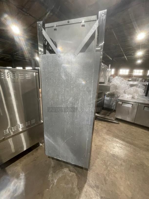 Victory Commercial Stainless Steel Single Door Reach-In Freezer, Model FS1DS7FW, on legs, in good condition.