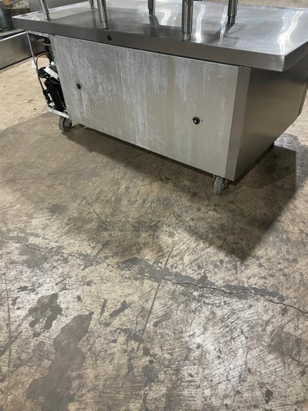 True Commercial Stainless Steel 2-Drawer Refrigerated Chef Base, TRCB-52-60, oversized worktop, on casters, 115V 1 Phase.