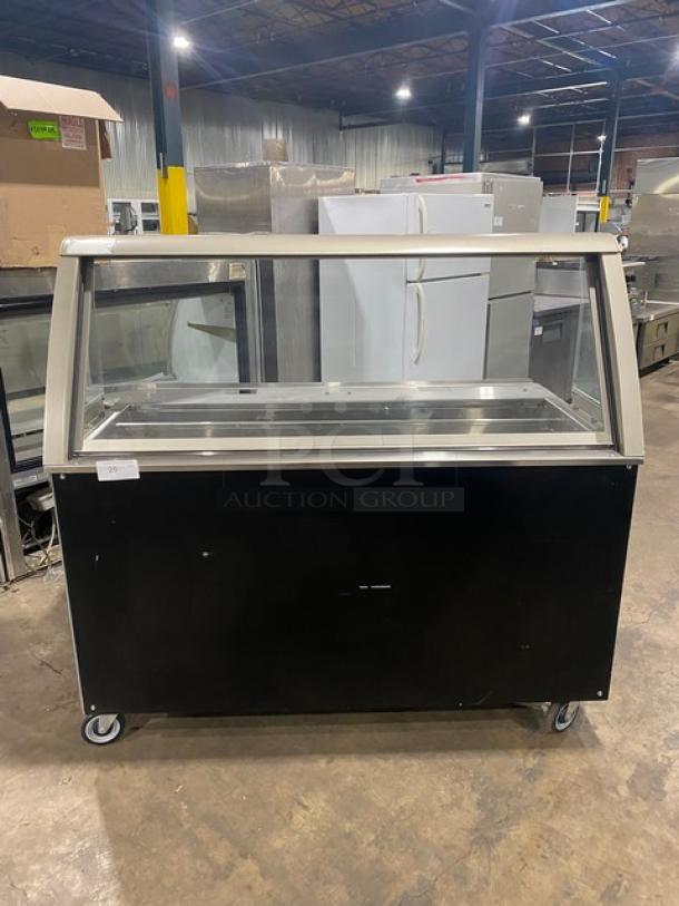 Duke Subway Style Commercial Stainless Steel Sandwich Prep Table, model SUBCPTC60, with sneeze guard and enclosed base.
