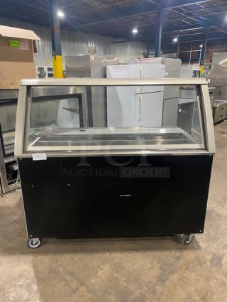 Duke Subway Style Commercial Stainless Steel Sandwich Prep Table, model SUBCPTC60, with sneeze guard and enclosed base.
