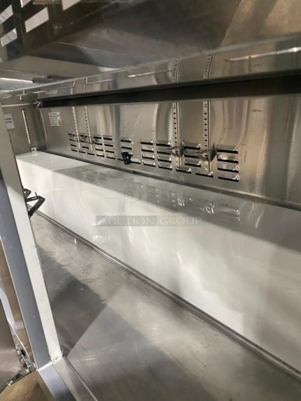 Avantco APT-71M-HC stainless steel 3-door refrigerated prep table, bain marie style, on casters, model APT71MHC, 115V.
