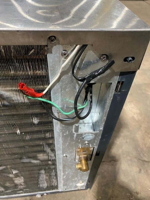Scotsman Prodigy Plus ice machine model C0630MA-32, stainless steel, air-cooled, 208/230V, visible wiring and components.