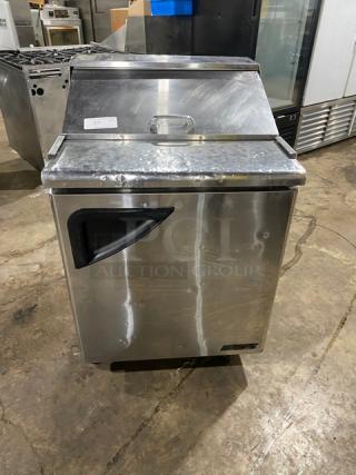 Turbo Air Super Deluxe Series Commercial Stainless Steel Single Door Refrigerated Bain Marie Style Salad/Sandwich Prep Table! With Poly Coated Wire Rack! Model: TST-28SD SN: S208802010! 115V! On Casters! - Item #1196318