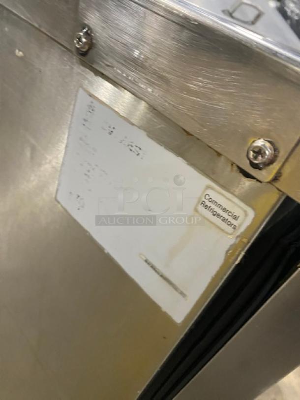 Everest stainless steel refrigerated prep table with 2 drawers and casters, labeled as "Commercial Refrigerators."