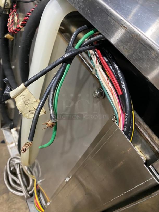 Hobart commercial undercounter dishwasher, stainless steel, electric, 120/208V, 1 phase, exposed wiring, used condition.