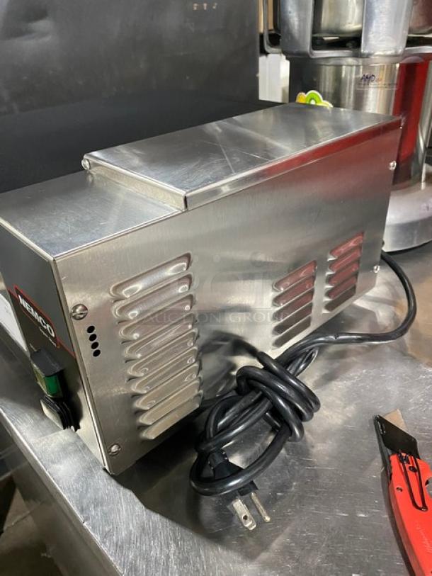 Nemco Commercial Stainless Steel Electric Super Shot Portion Steamer, Model 6600 SN: F22-2967, 120V, on legs, like new.