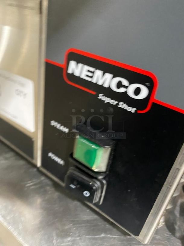 Nemco Model 6600 Super Shot Portion Steamer, stainless steel, countertop design, electric, 120V, on legs, SN: F22-2967.