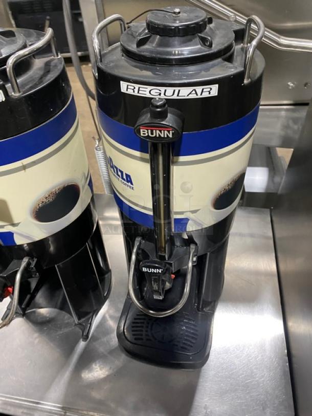 Bunn TFServer Commercial ThermoFresh with brew-through lid, labeled "Regular." Features durable handles and Bunn branding.