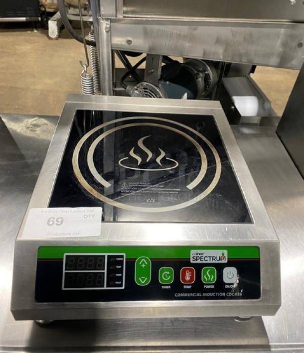 Winco Spectrum Series EICS-18 induction range, stainless steel, countertop model on legs, electric, 120V, excellent condition.