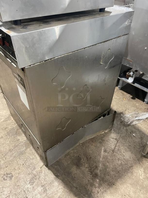 CMA Energy-Mizer L1X16 undercounter dishwasher, stainless steel, electric, features dents, 115V, with heater, SN: 254632.