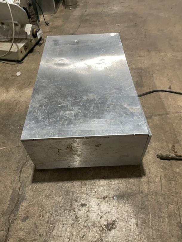 Star Commercial Stainless Steel Electric Warming Drawer, single free-standing unit, moderate wear, power cord visible.