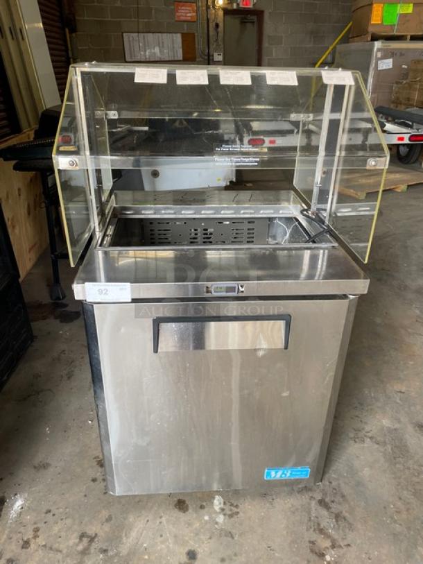 Turbo Air M3 Series prep table, model MST-28-711S, with sneeze guard and poly coated wire rack, stainless steel, 115V.