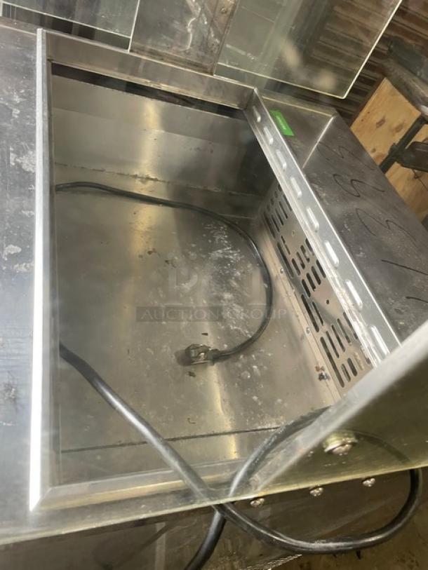 Turbo Air M3 Series MST-28-711S stainless steel refrigerated prep table with sneeze guard and wire rack, 115V.