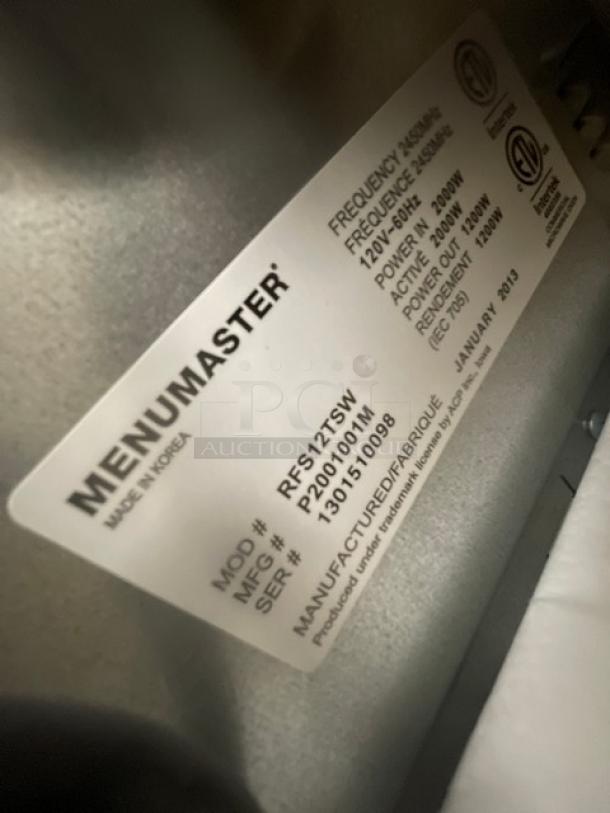 NEW Menumaster RFS12TSW Stainless Steel Commercial Microwave, Digital Controls, 120V, SN: 1301510098.