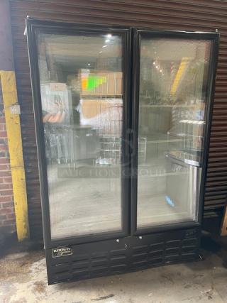Kool-It! 2022! Late Model! Signature Series Commercial Black Double Glass Swing Door Reach In Merchandiser Refrigerator! With Poly Coated Wire Racks! SN: H89228500756! 115V 1 Phase! - Item #1196477