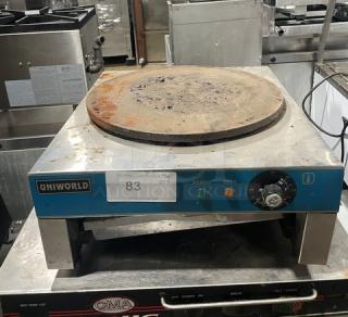Uniworld Commerical Stainless Steel Electric Powered Countertop Crepe Maker! With 15.75