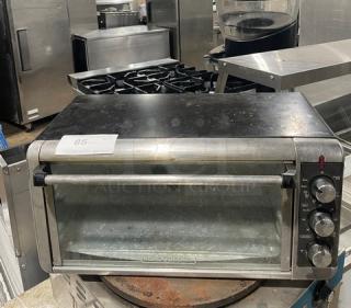 BLACK+DECKER TO3250XSB stainless steel convection toaster oven, 120V, extra wide, on legs, good condition, label "85".