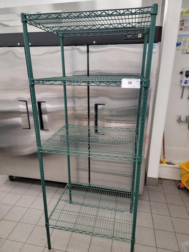 Winco VEX-2430 wire shelf; 4 tiers, epoxy-coated, heavy-duty. Suitable for kitchens or garages; durable and versatile storage.
