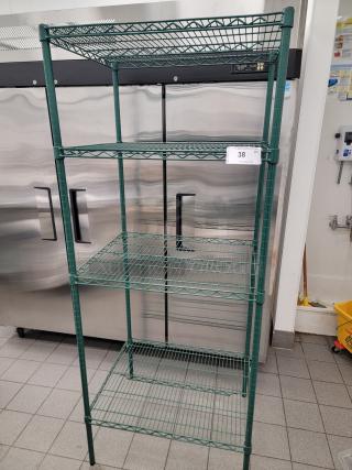 Winco VEX-2430 wire shelf; 4 tiers, epoxy-coated, heavy-duty. Suitable for kitchens or garages; durable and versatile storage.