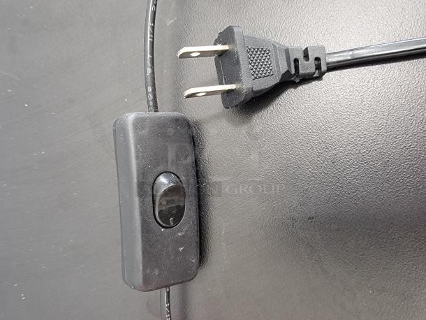 Bright green electric "Open" sign with power cord and switch, ideal for storefronts. Includes standard plug connection.