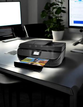 HP OfficeJet 4650 All-in-One Printer, model SDGOB-1502 in great condition, fully tested, on a modern office desk.