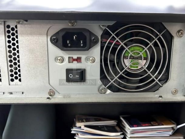 PDQ Signature System POS monitor, rear view showing power switch, fan, and ports. Great condition, fully tested and working.