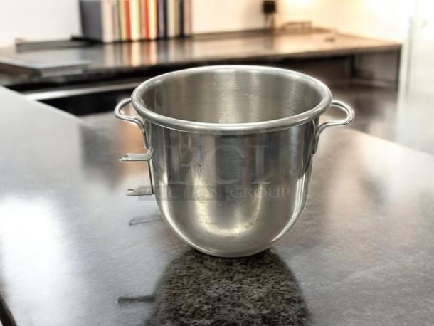 Hobart OEM 12Qt stainless steel bowl, model HL-12, in great condition on countertop. Fully tested and working.