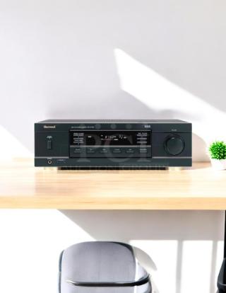 Sherwood RX-4109 200W stereo receiver in excellent condition, fully tested and working. Features include multiple input controls and a large volume knob.