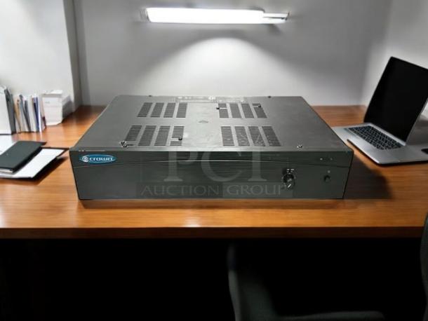 Crown 180A 80W power amplifier in excellent condition on desk, single-zone system, fully tested and working.