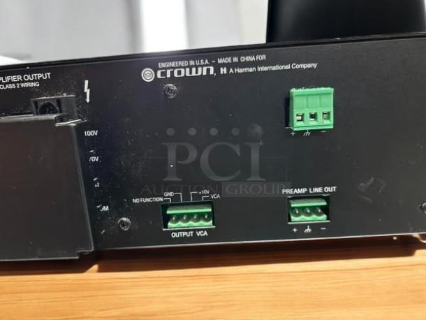 Crown 180A 80W Professional Power Amplifier, excellent condition, rear view showing outputs and labels.