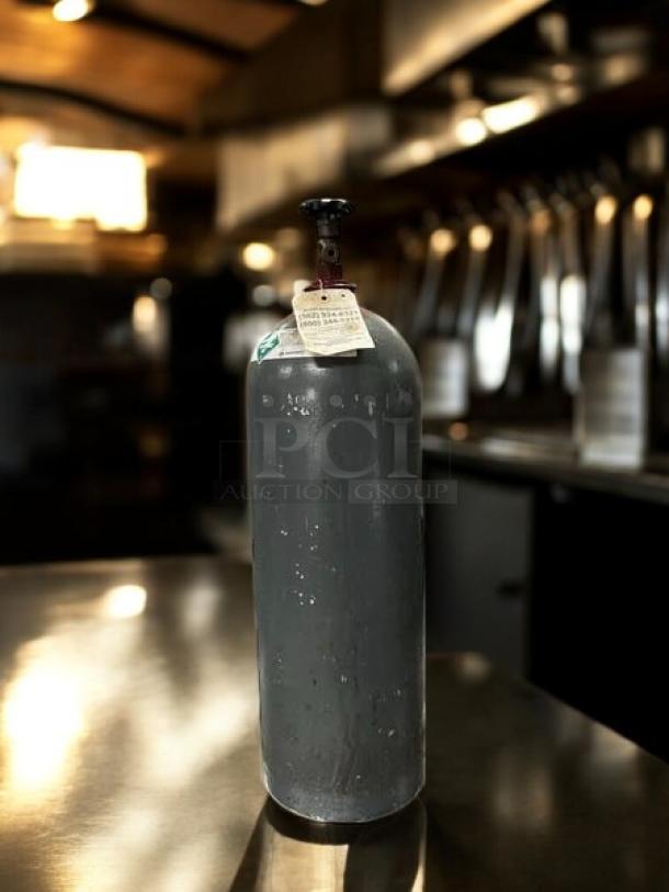 BBI Better Beverages Inc carbon dioxide tank, beverage grade, in great condition, fully tested and working, with attached tag.