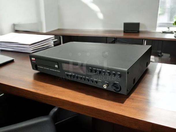 Adcom GCD-575 CD player in great condition on a wooden desk; fully tested and working. Features front control panel and display.