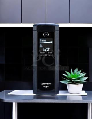CyberPower CP1500AVRLCDTAA UPS, excellent condition, 1500VA, 900W, 12 outlets, AVR, TAA and UL certified, LCD display.