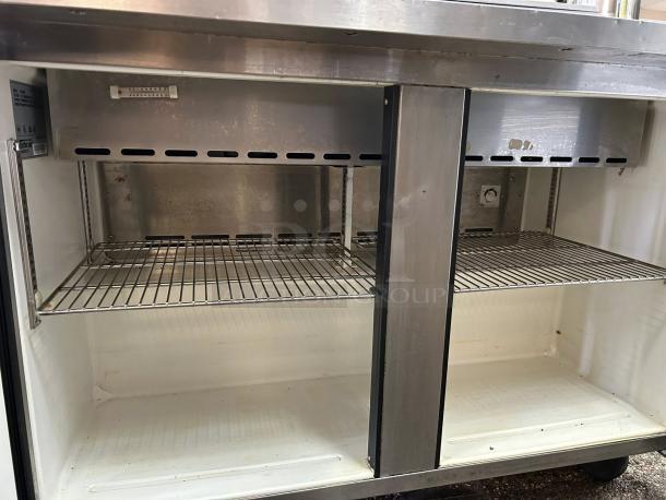 Turbo Air MST-48-N stainless steel refrigerated sandwich prep table, 48", 2-door, excellent condition, fully tested.