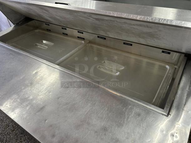 Turbo Air MST-48-N 48" stainless steel refrigerated sandwich prep table, two doors. Excellent condition, tested working.