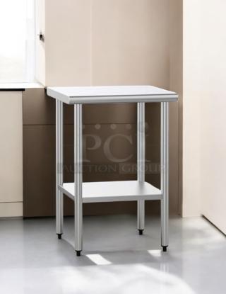 Eagle Group T2424B-1X Budget Series WorkTable, stainless steel top, 24x24in, sturdy construction with lower shelf.