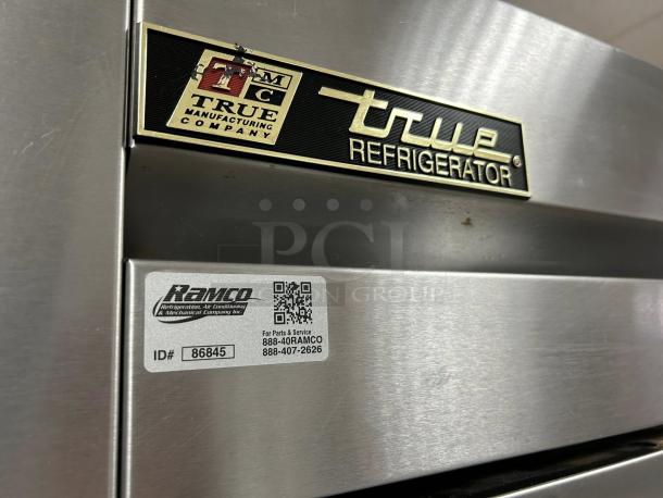 True T-49-HC 54" two-section reach-in refrigerator, stainless steel, visible brand label, tested and working condition.