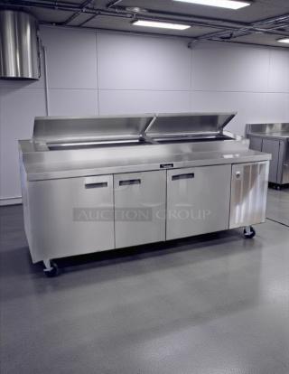 Unique Find - Delfield 000-20191PTC 91in 3-Door Refrigerated Pizza Prep on Casters 115v. - Tested & Working - Item #1195621