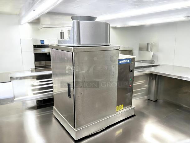 Somerset SDR-400 Dough Rounder in great condition, stainless steel, 120V, 3/4 HP, tested and working, visible control panel.