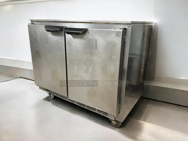 Beverage-Air UCR36AHC-ADA 34" undercounter refrigerator, stainless steel, tested and working, on casters.