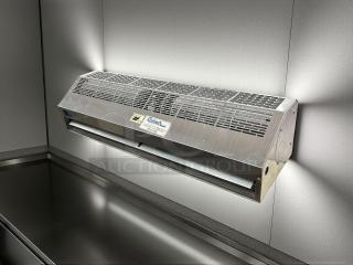 Curtron AP-2-36-1-SS 36" unheated air curtain, stainless, dual-speed, 120v, tested, great condition, visible Curtron label.